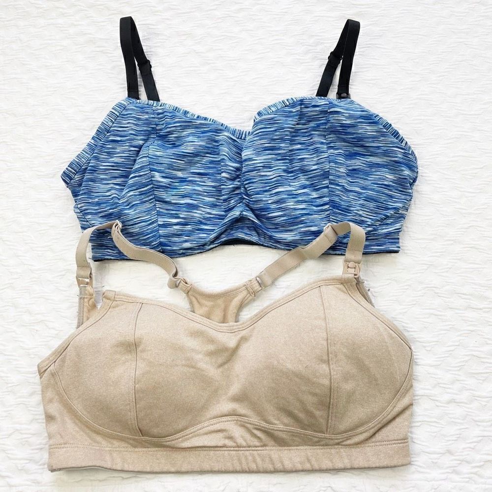 Bundle of nursing bras Motherhood maternity medium blue black tan nude